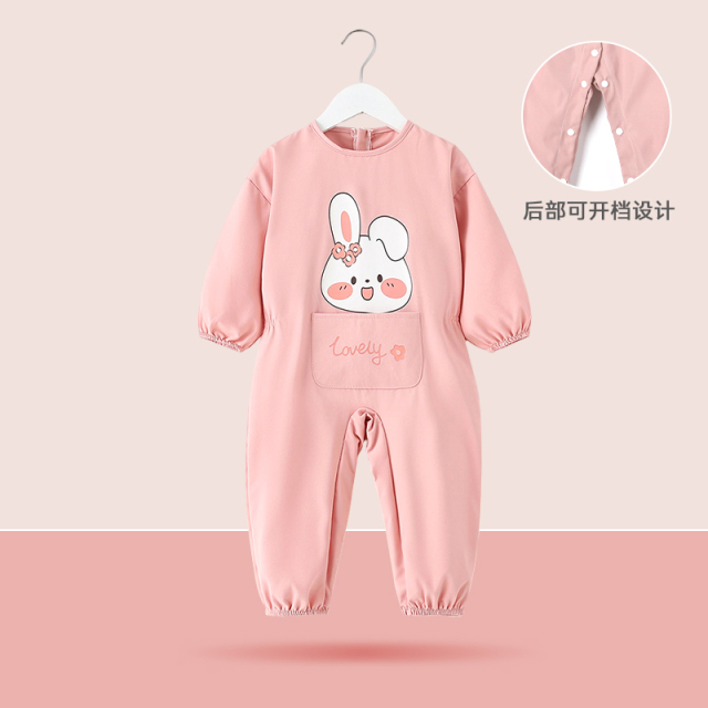 宝宝爬行服罩衣秋冬新款婴儿一体护衣儿童连体全身防水防脏爬