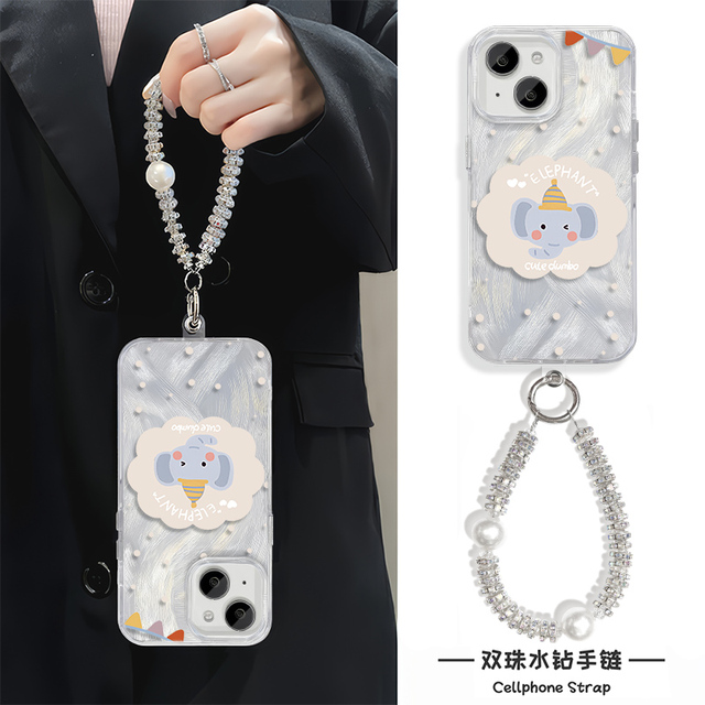 小米15Ultra适用红米note14羽纱苹果16plus硬高级感iPhone13promax手机壳带挂绳12可爱小飞象荣耀x60i卡通s19