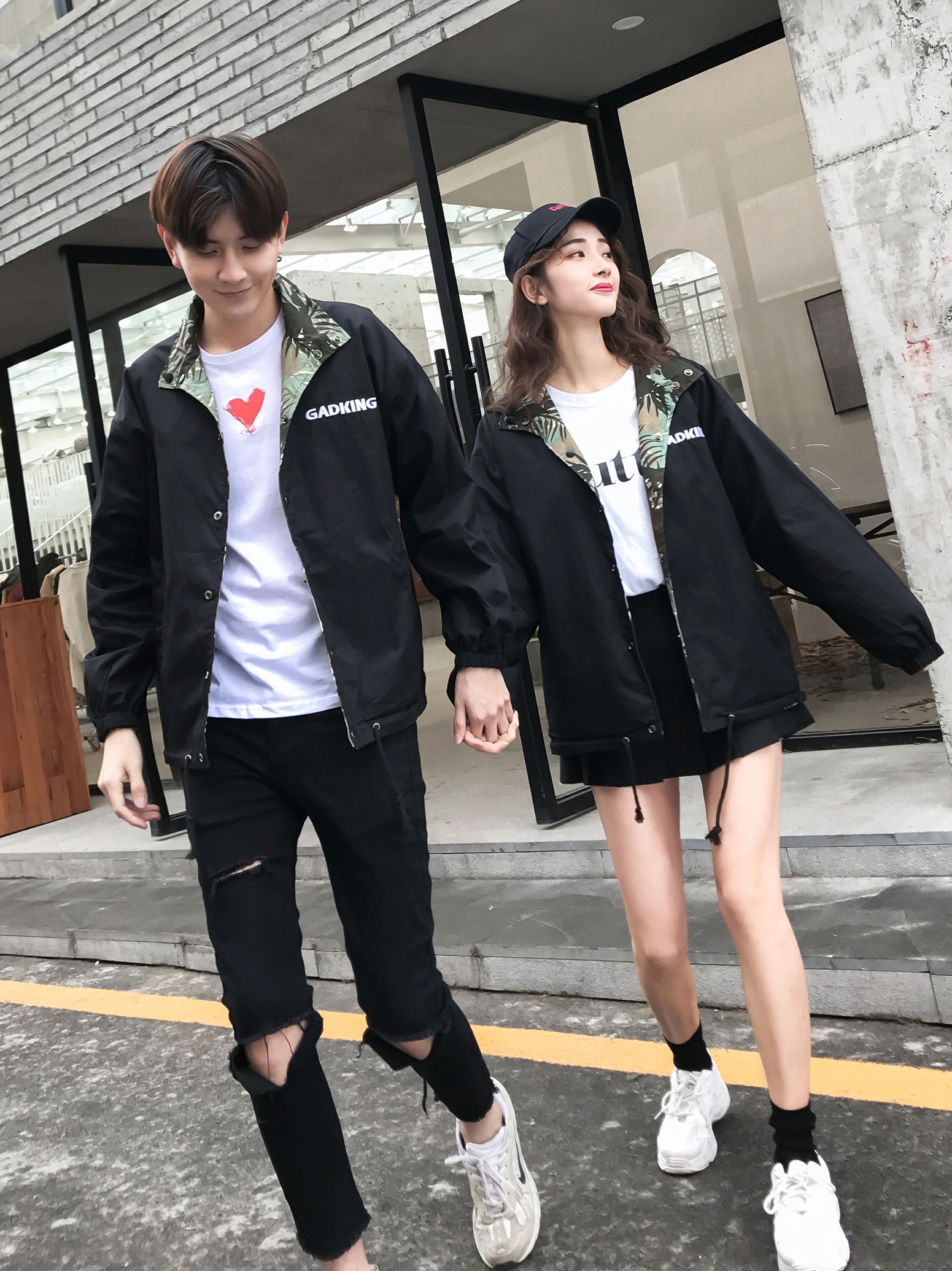 热销学生情侣装外套韩版bf百搭 宽松