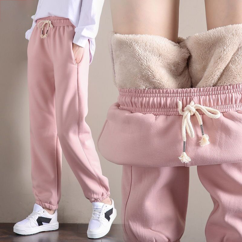 Autumn and winter new pattern Plush thickening Sherpa trousers student Easy Korean Edition Haren pants motion leisure time sweatpantsin the Women's clothing/Boutique , Pants , Casual pants category - from Buy2taobao.com to provide professional Taobao agent buy service