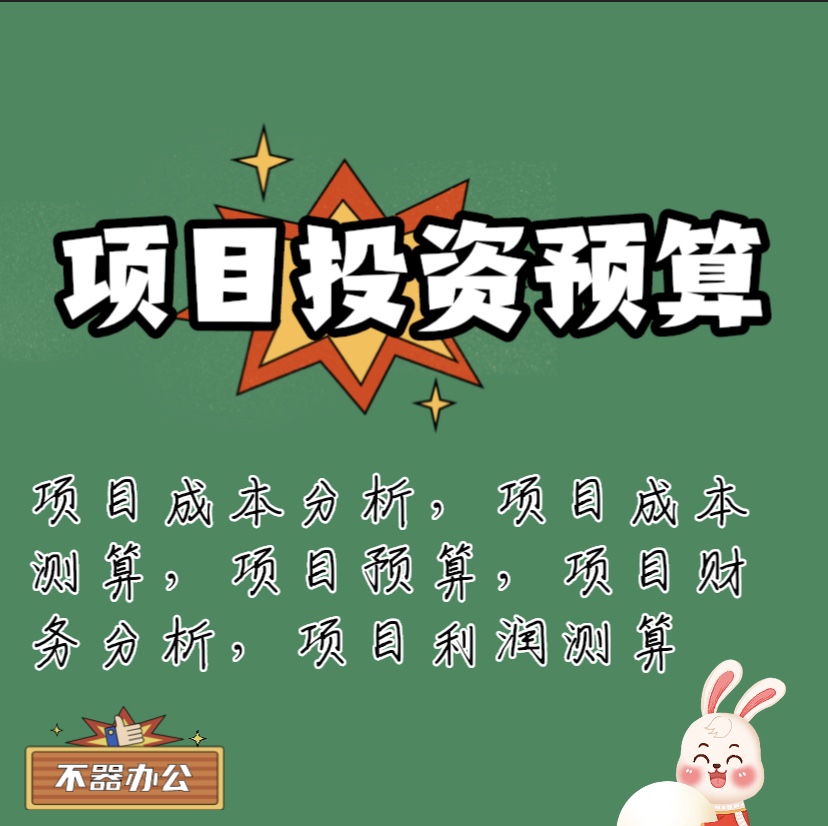 项目投资预算项目成本测算收入利润预算成本分析投资现金流评估