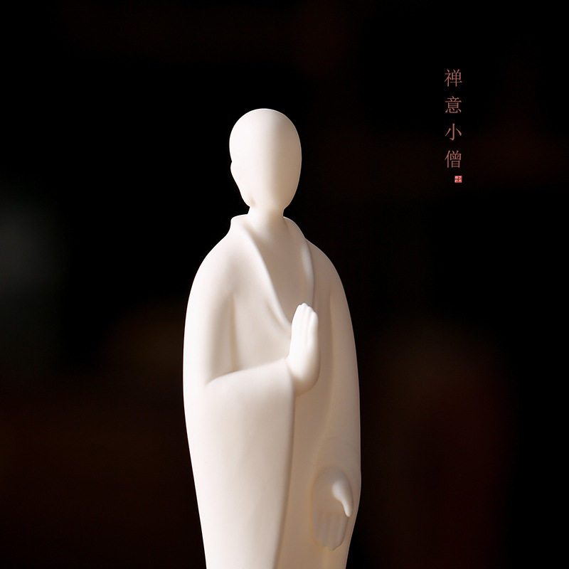抖音新款陶瓷创意无相佛禅意摆件 客厅中式人物装饰品摆设 居家茶