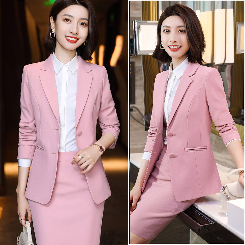 定做播音主持艺考正装上镜主持人新闻传媒服装西装职业女裙套装 原价