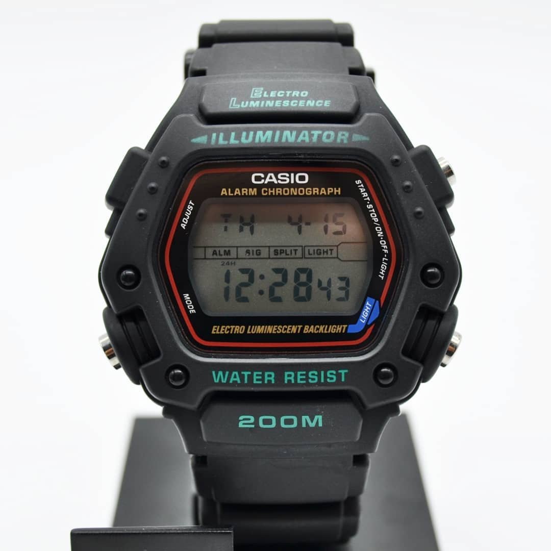 casio卡西欧 复古设计 怀旧经典款小蛙人手表dw-290-1vs 200m防水