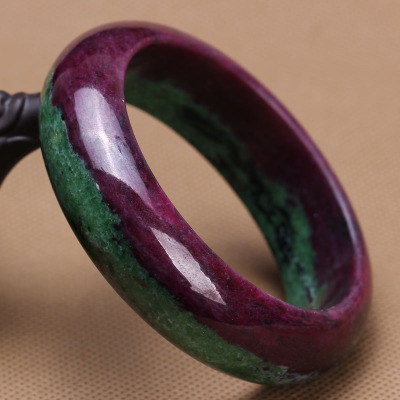 罕见稀有美色 天然极品红绿宝手镯内径-60mm (红绿各半哦 )