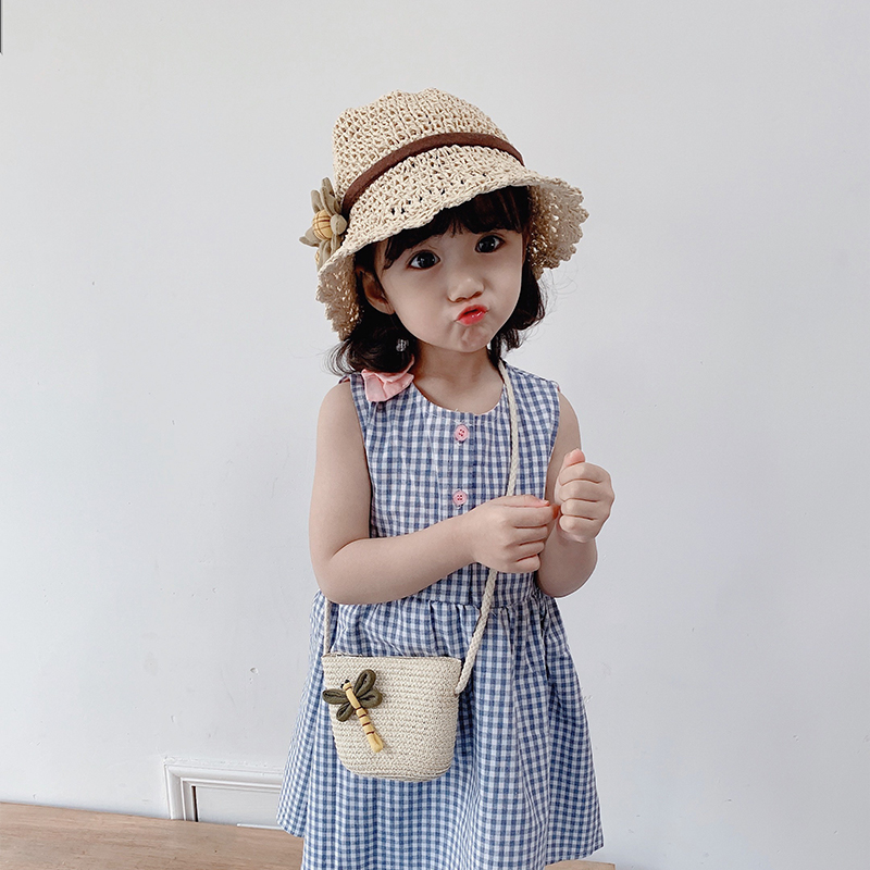 夏季儿童帽1-3岁2女童草帽遮阳帽薄款宝宝公主帽防晒帽凉帽太阳帽