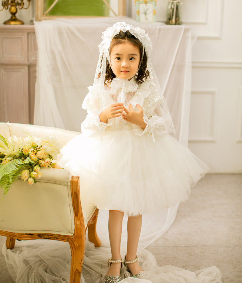2020新款儿童摄影服装女童6-8岁晚礼服公主裙 拍照花童蓬蓬纱衣裙