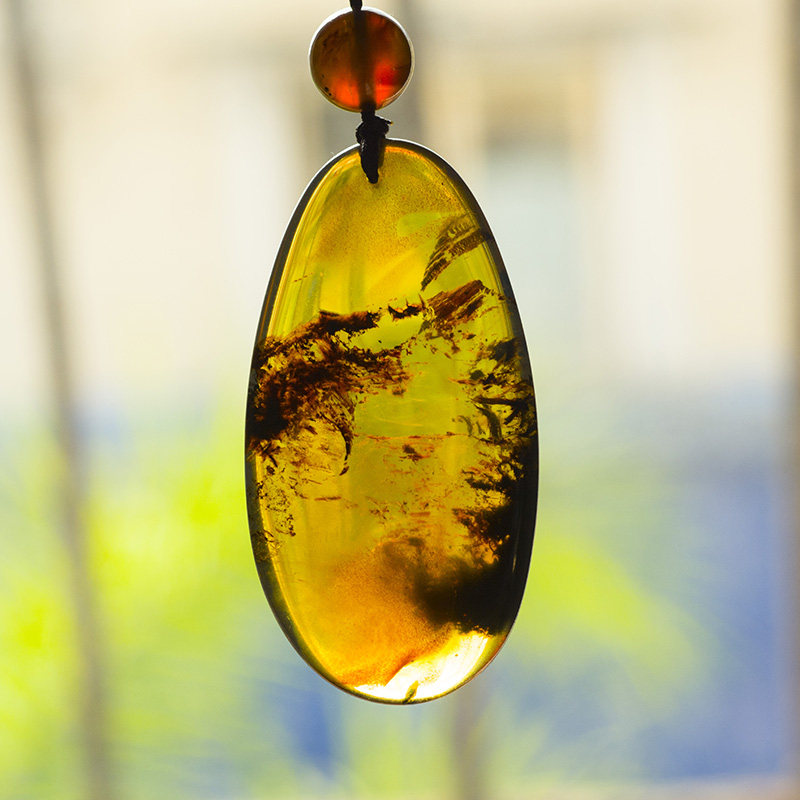 纯天然缅甸琥珀12.7g【天然植物风景珀挂件】