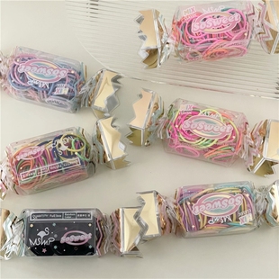 韩版新款可爱糖果包装彩色儿童小皮筋少女绑头发发圈皮筋发绳头绳