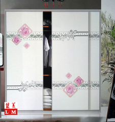 新款高档 5D超白工艺 艺术钢化玻璃 个性 移门推拉门趟门衣柜门