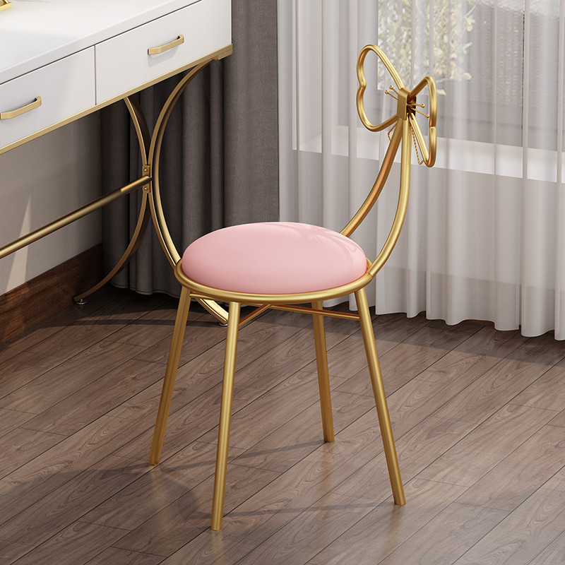 现代简约化妆椅靠背梳妆台家用凳子女生卧室ins北欧网红美甲椅子-泡美