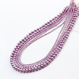 强光小珍珠项链正圆无暇珍珠天然紫色时尚项链国产精品淡水珍珠