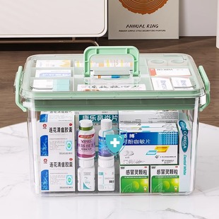 药箱收纳盒家用收纳医药箱透明大容量药品收纳箱多功能医用收纳盒