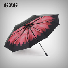 gzg 浪漫创意小雏菊黑胶遮阳伞太阳伞超强防晒防紫外晴雨伞折叠
