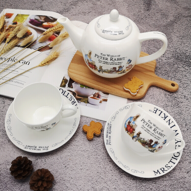 出口骨瓷彼得兔可爱下午茶餐具套装红茶壶茶杯咖啡壶咖啡杯碟欧式