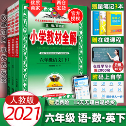 2021版小学教材全解六年级语文数学英语下册人教版6年级语文数学英语下RJ课本同步解读辅导资料书薛金星同步讲解练习册