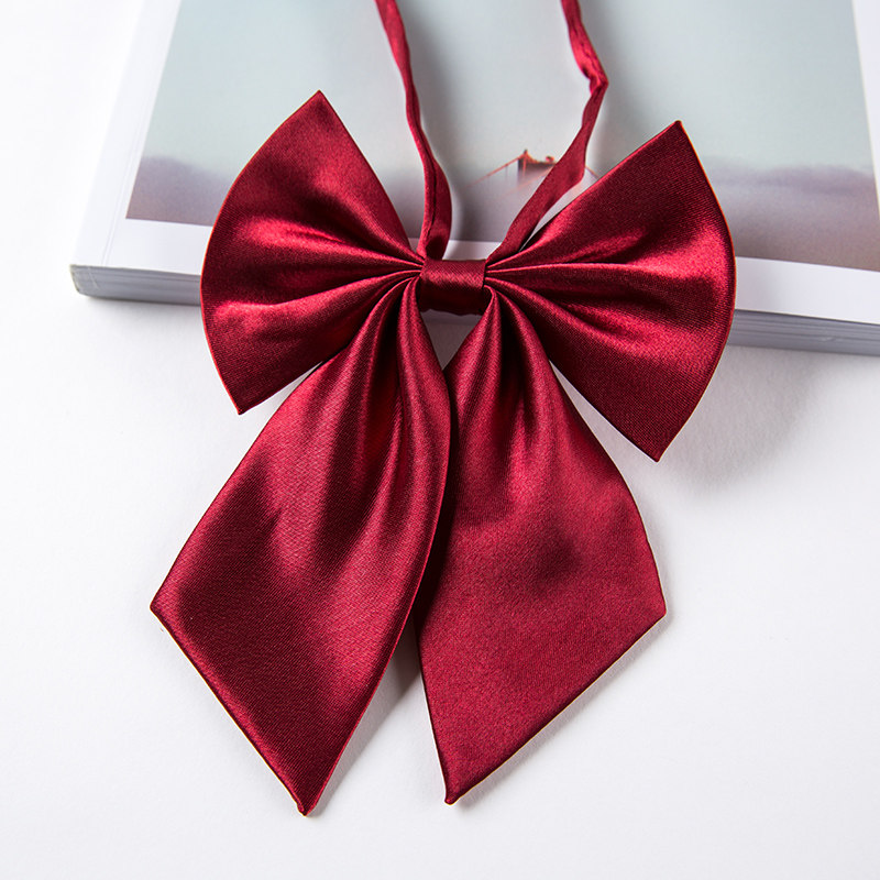 纯酒红 暗红女士领花 职业 学生 工装领结蝴蝶结