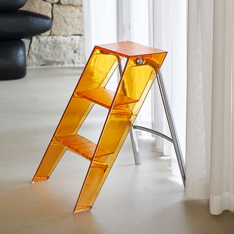 北欧家用多功能梯子透明折叠室内三步踏板人字梯亚克力防滑踏板梯