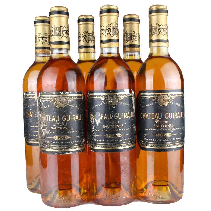 6瓶1981年芝路庄园贵腐甜白chateau guiraud