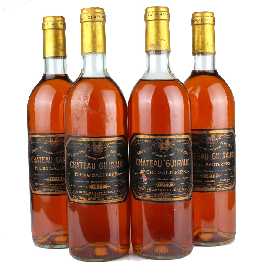 4瓶1975年芝路庄园贵腐甜白chateau guiraud