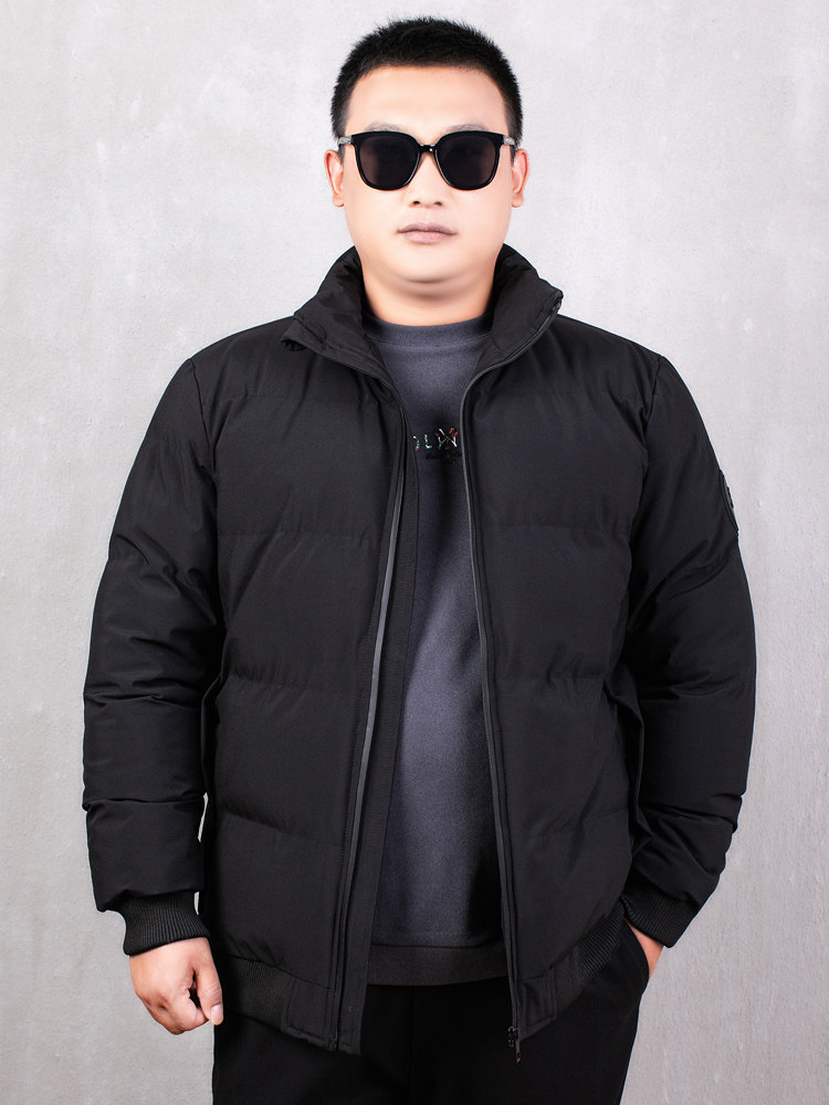 棉衣男胖子冬季加厚外套加肥加大码短款立领羽绒棉服肥佬宽松棉袄