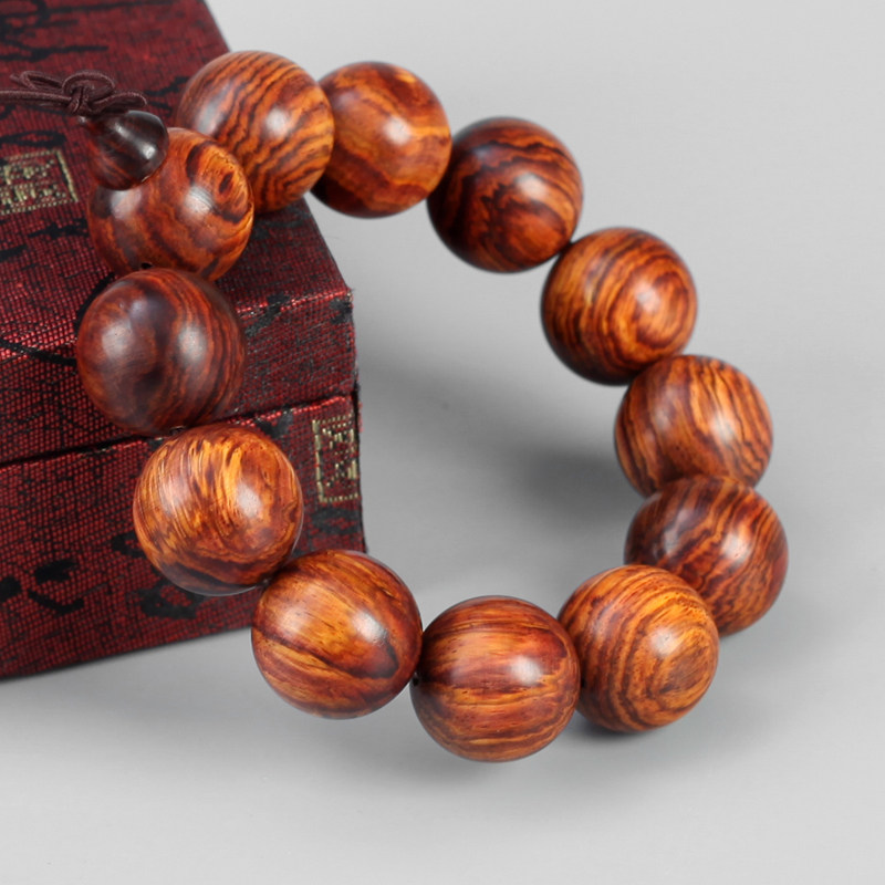 典藏级降香黄檀20mm虎皮纹手串 降香浓郁 质地细腻纹理绚丽fd0018 - 