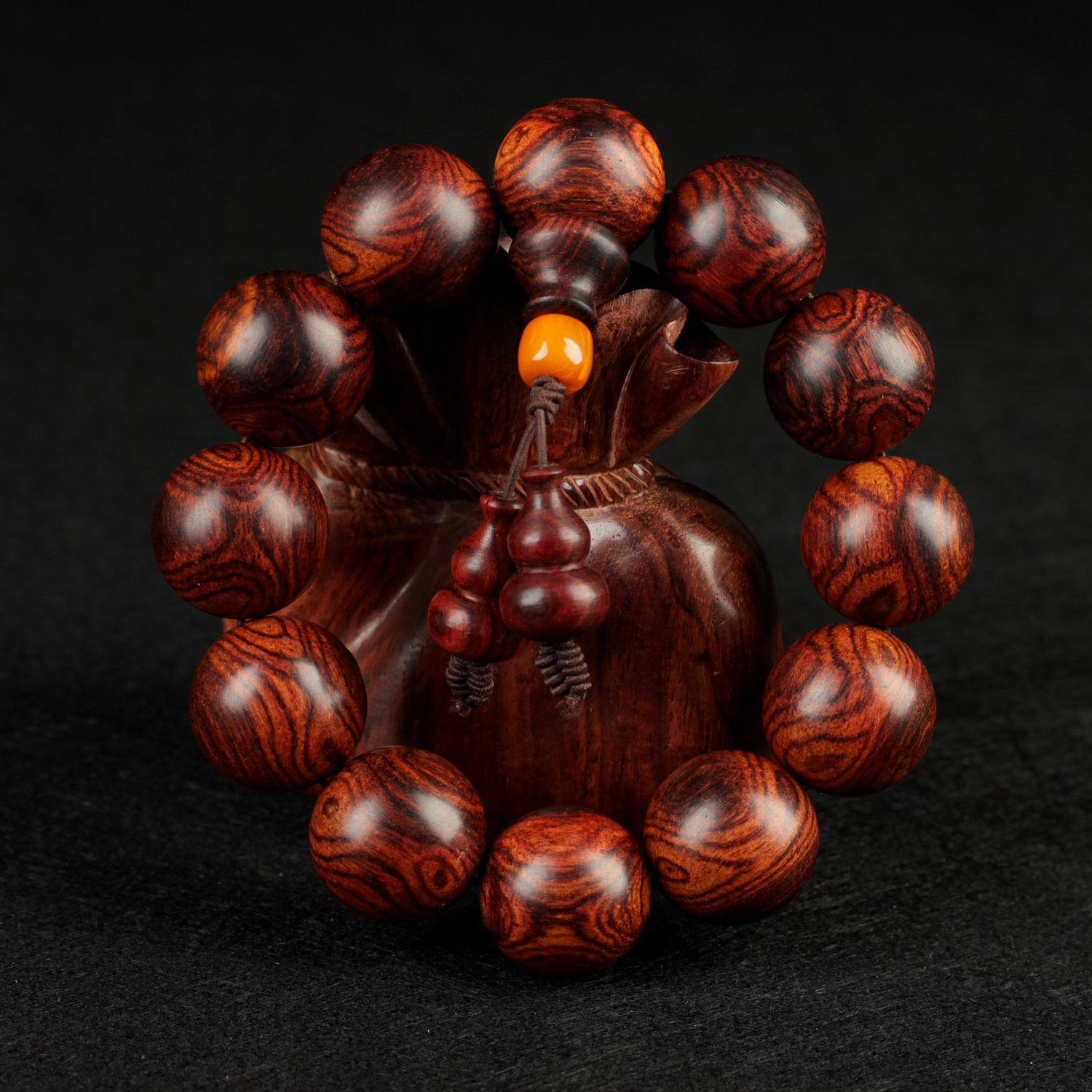 【全对眼】黄花梨手串 降香黄檀20mm*12颗 重约45g