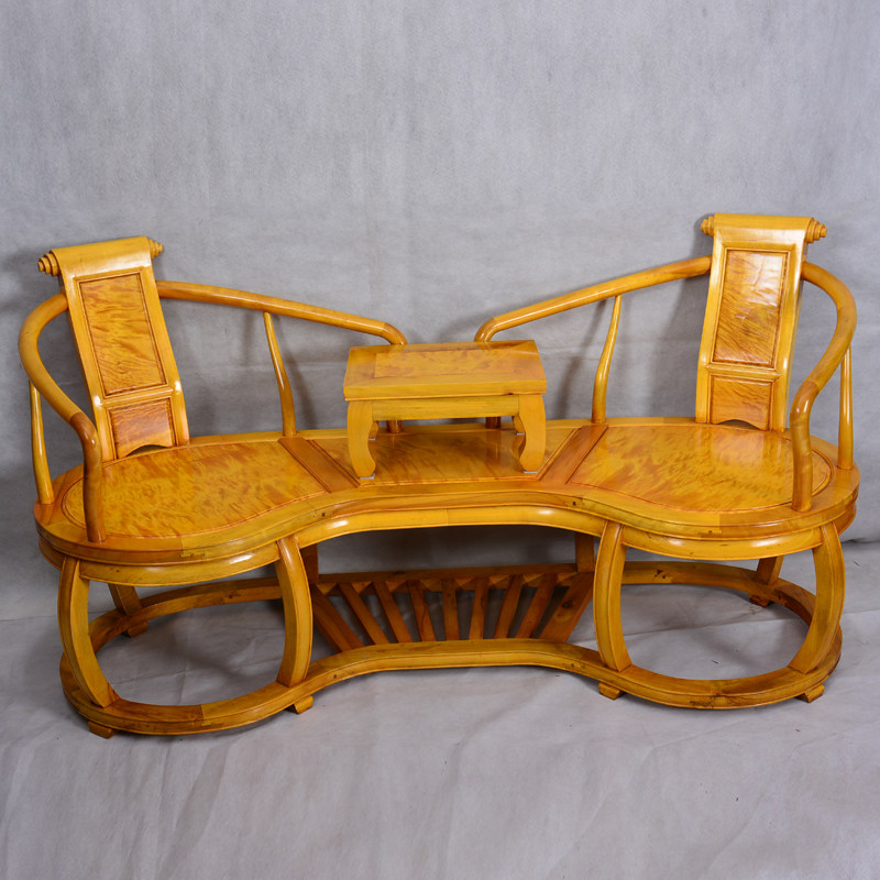 金丝楠木情人椅 榫卯结构 做工精美 花纹炫丽