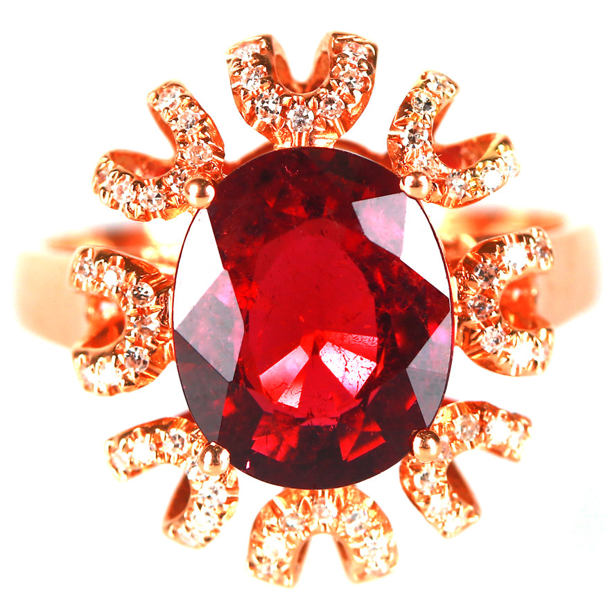 总3.67g 典藏级鸽血红碧玺戒指 239004