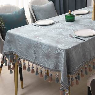 促茶几桌布艺现代简约北欧轻奢华台布美式长方形西餐桌布椅套罩新