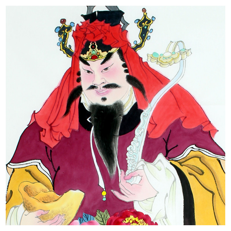 【直供周】张伟 四尺中堂 《金玉财神》名家人物精品水墨国画