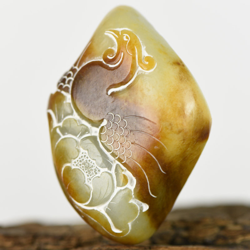 【镇平玉雕】 苏工 和田玉 凤舞九天把件 129.35 克