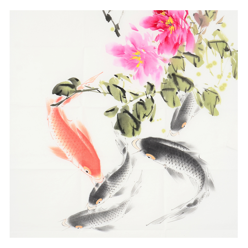 孙海峰 《国色芬芳》水墨鲤鱼画家 著名花鸟画家