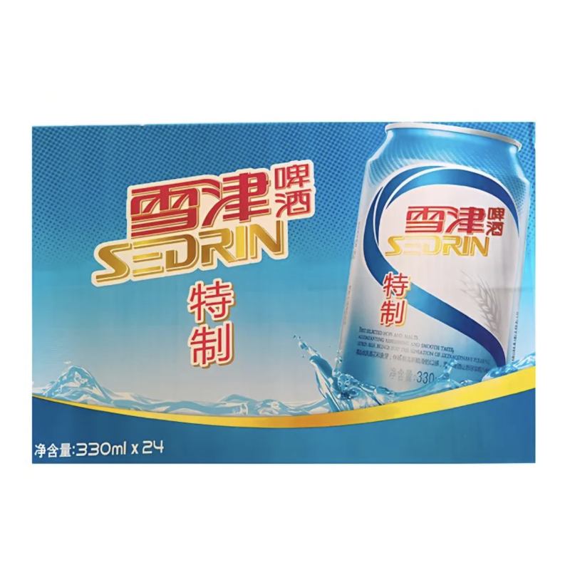 ABInbev百威英博雪津特制啤酒330ml*24听整箱小罐小聚啤酒整箱装