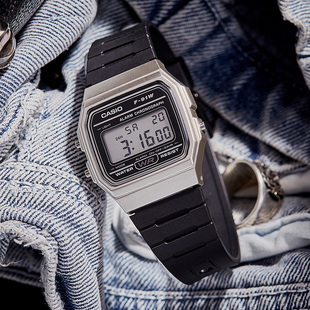 卡西欧手表男复古小方块时尚潮流正品学生运动限量电子表f-91wm-7