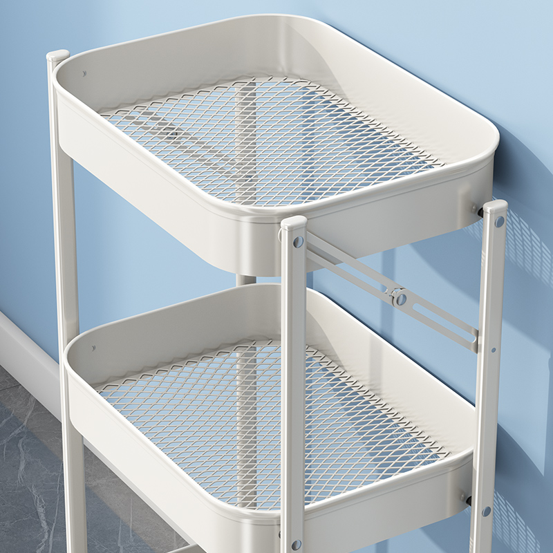 帅仕折叠小推车落地多层零食置物架厨房浴室卫生间移动储物收纳架