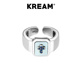 KREAM S925 纯银 贝壳戒面 十字戒指男女同款 开口可调节