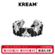 KREAM 满钻爱心开口戒指男嘻哈女同款情侣指环