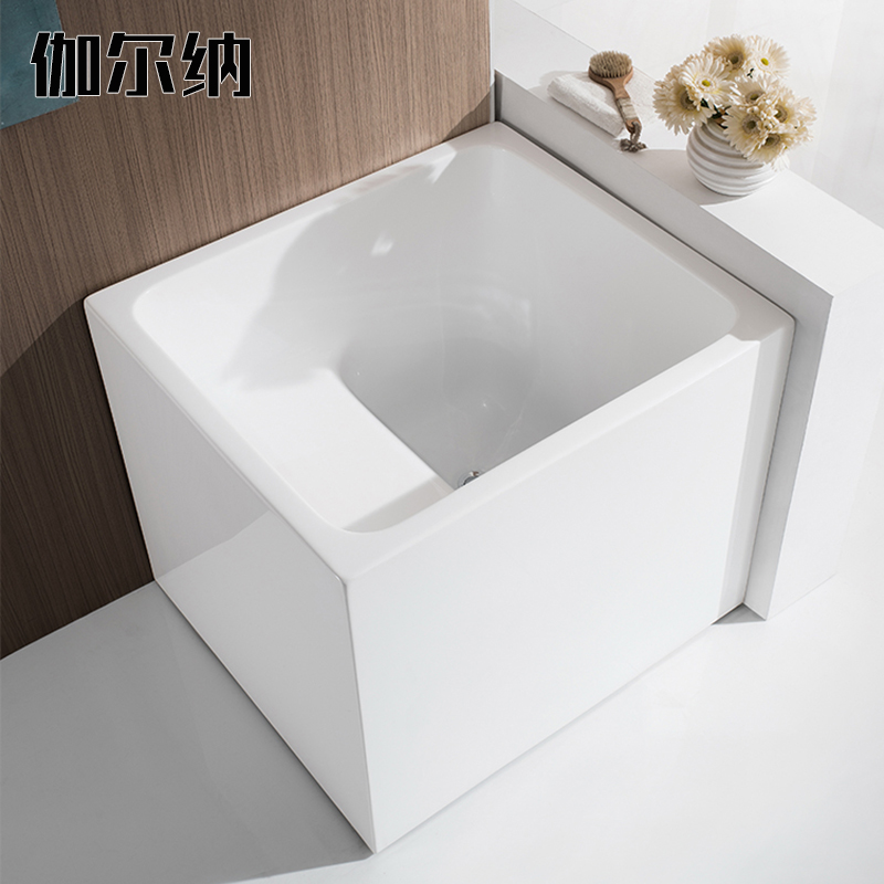 伽尔纳亚克力深泡 0.9/1米小户型日式加深家用独立式垂直边小浴缸