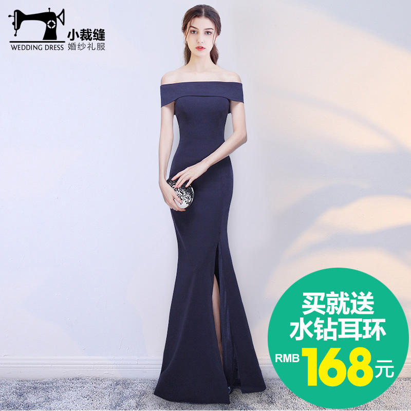 晚礼服2018新款春宴会长款一字肩鱼尾结婚显瘦连衣裙新娘敬酒服女|ruв категории Женская одежда, Cвадебные платья, платье/вечернее платье - от Buy2taobao.com для оказания профессиональной услуги покупки агента Taobao