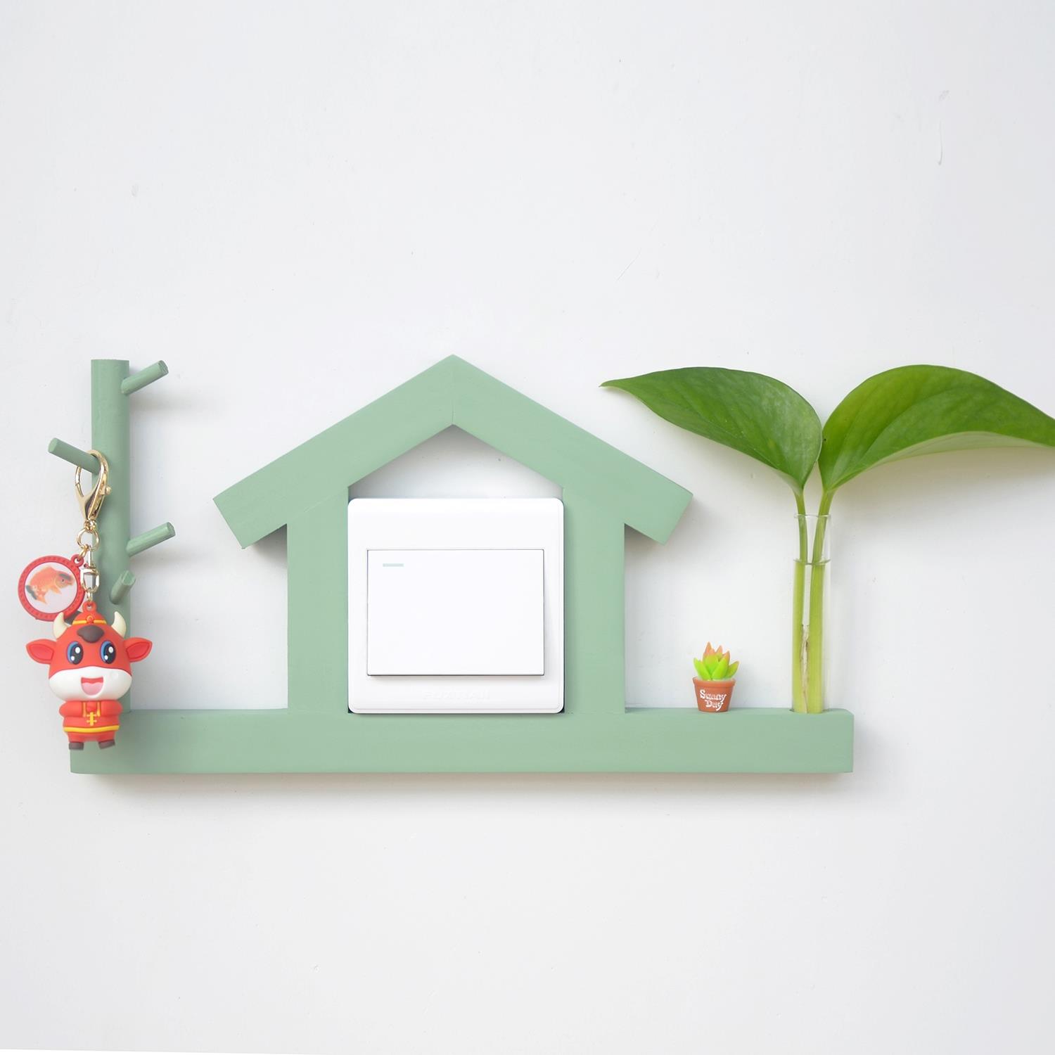 开关遮挡贴纸开关遮挡装饰创意插座边框墙贴保护套简约创意实木