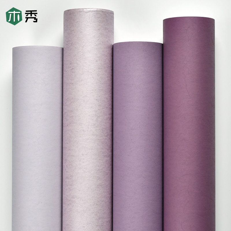 浅紫淡紫深紫色墙壁纸女孩卧室墙纸2023新款网红房间高级感非自粘