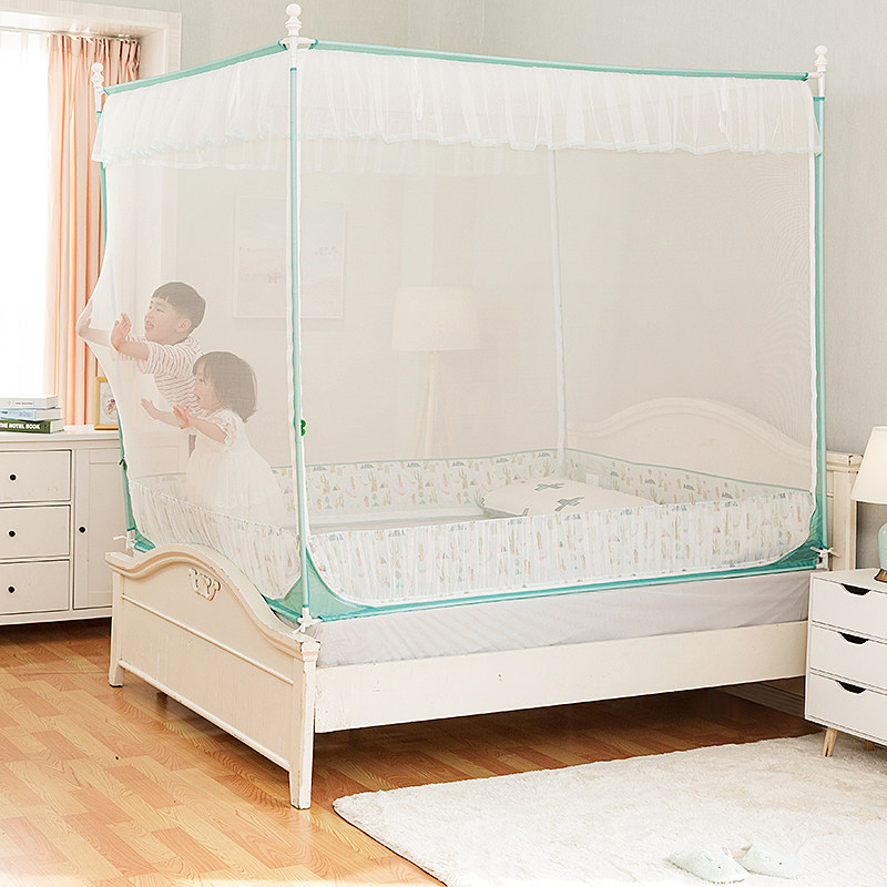 诗诺兰新款拉链蚊帐防摔蚊帐三开门蒙古包双人床蚊帐15米18米