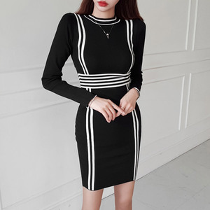 Bottom wrap skirt sweater dress women