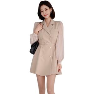 Double breasted panel fashionable professional dress