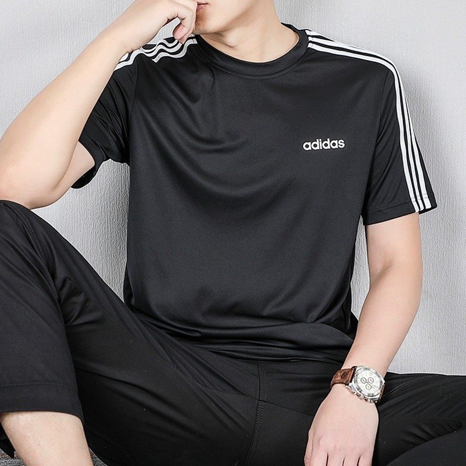 阿迪达斯短袖t恤男半袖官网奥特莱斯专卖店官方舰旗啊春滔博运动