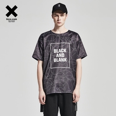 【INXX】Black and Blank 夏款潮牌中长款T恤男女通款TM62010995