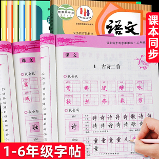 小学生语文同步写字课课练一二年级小学生练字帖三四五六七八字帖上册下册每日一练天天练语文同步描红人教版专用练习硬笔书法楷书