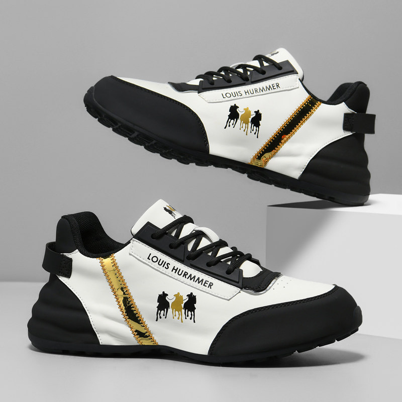 路易斯悍马男鞋正品新款皮面手工包底鞋高端百搭休闲鞋耐磨运动鞋