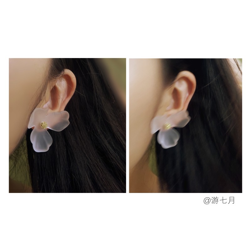 【游七月】花语系 S925银针树脂大花朵耳饰个性大气耳环